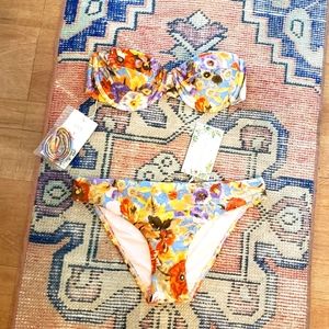 Chelsea and Violet Strapless Floral Bikini
